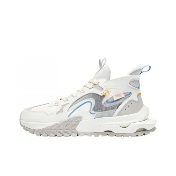 QIAODAN Rosefinch 3 Awakening Anti Slip Wear Resistant Mid Top Casual Shoes Men's White Gray