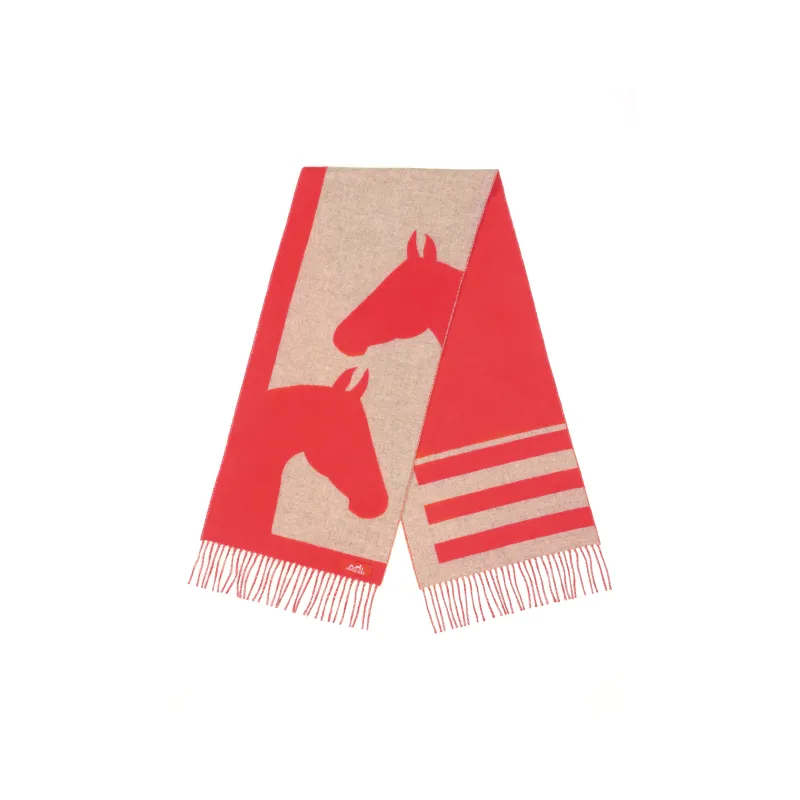 HERMES Knit Scarves Women's Red-1