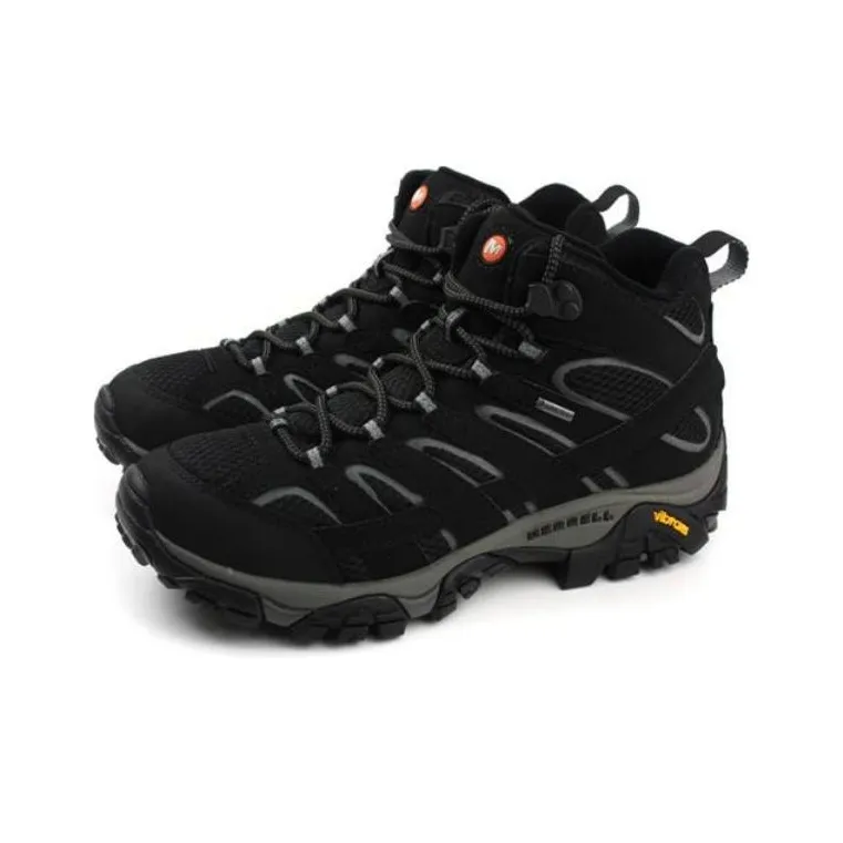 MERRELL Moab 2 MID GTX Durable Breathable High-Top Outdoor Shoes Men's Black Brown-2