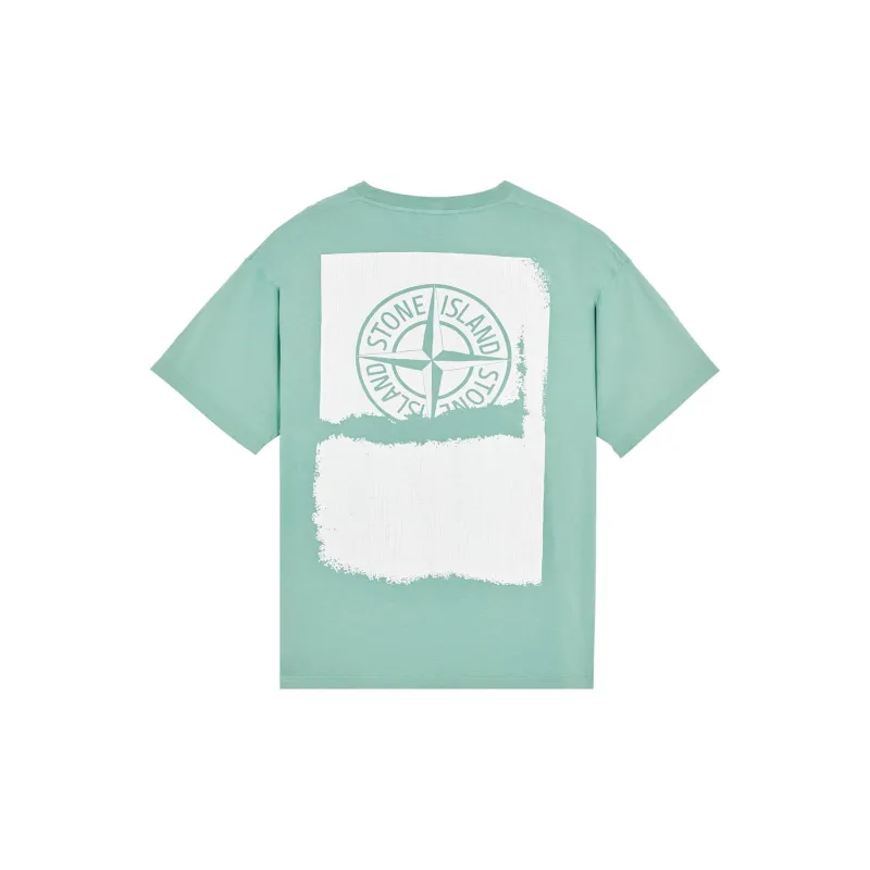 STONE ISLAND Scratched Paint One Print T Shirt Men's Matcha Green-1