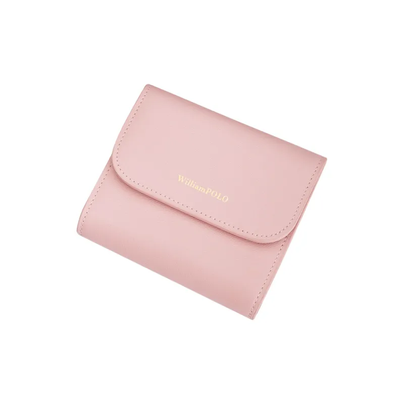 WilliamPOLO Cow Leather Coin Purse Cropped Wallet Regular Women's White/Black/Red/Pink-18