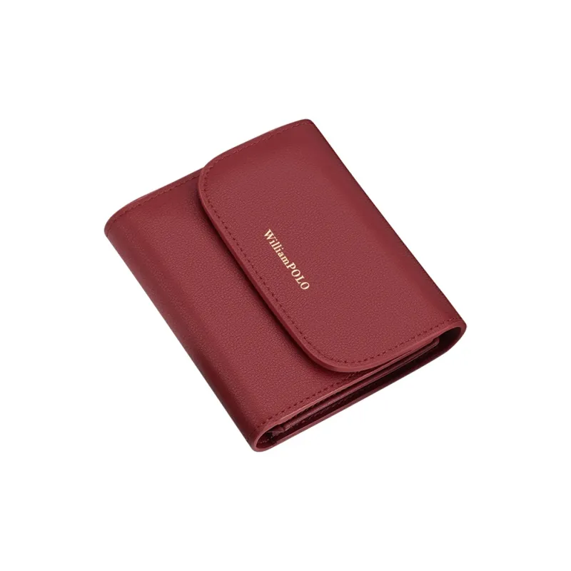 WilliamPOLO Cow Leather Coin Purse Cropped Wallet Regular Women's White/Black/Red/Pink-12