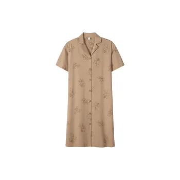 Sha Qian Nightgown Summer Women's Light Coffee