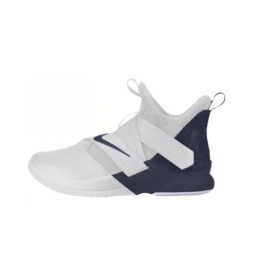 Nike Zoom Soldier 12 Basketball Shoes Men High-Top Navy Blue/White