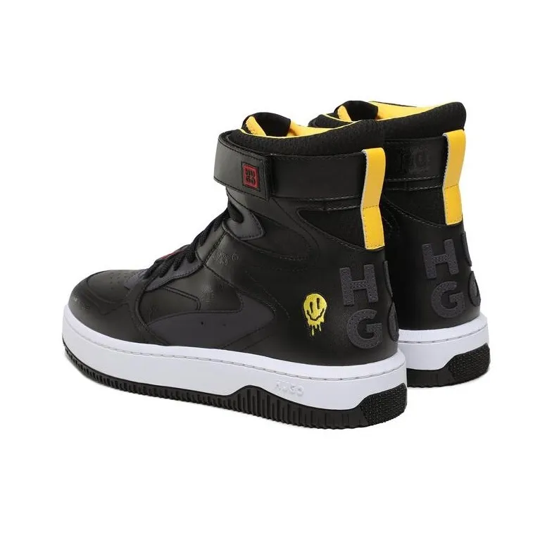 HUGO BOSS High-Top Skateboard Shoes Men's Black-2