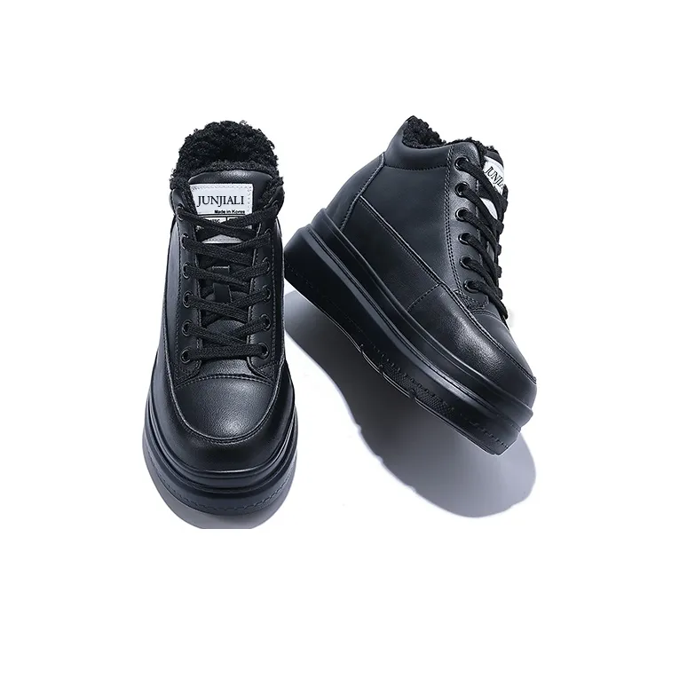 Junjali Abrasion Resistant Breathable Balance Height Increasing Thermal High Top Casual Shoes Women's-5