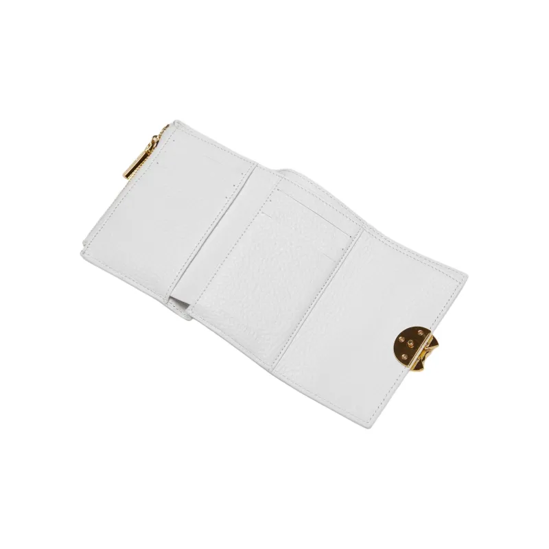 COCCINELLE Grained Leather Wallet Small Size Women's White-1