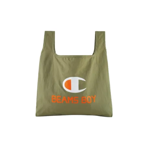 Champion BEAMS BOY Collaboration Polyester Tote Bag Shopping Bag Handbag Medium Size Unisex Green