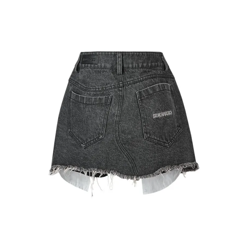 13 DEMARZO Denim Short Skirts Women's Dark Gray-1