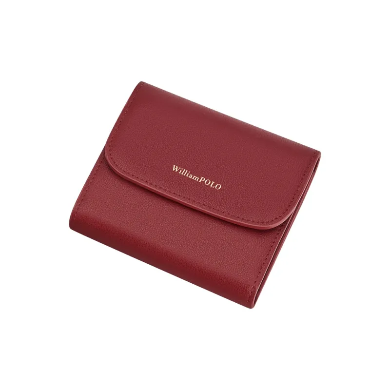 WilliamPOLO Cow Leather Coin Purse Cropped Wallet Regular Women's White/Black/Red/Pink-13