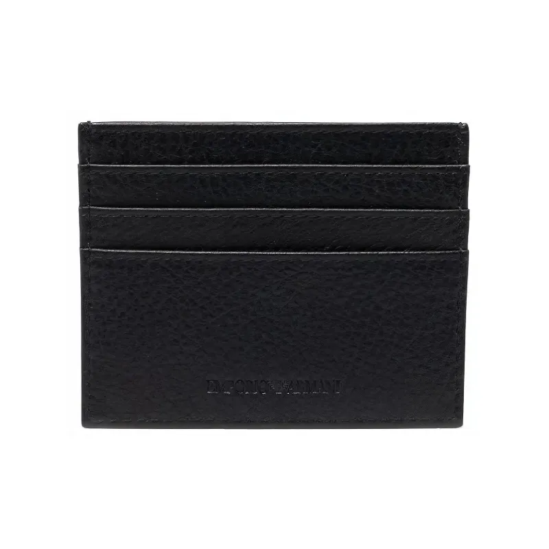 EMPORIO ARMANI Leather Keychain Card Holder Men's Black-0