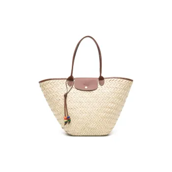 LONGCHAMP Large Le Panier Pliage Interwoven Tote Bag