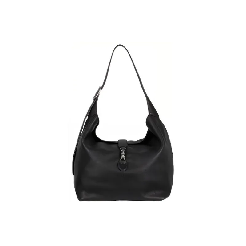 GUCCI Jackie 1961 Leather Half Moon HOBO Shoulder Bag Unisex Black-0