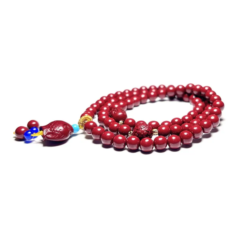 MOUNTAINS AND MANS Reconstructed Cinnabar Fortune Beaded Bracelet Women's-1