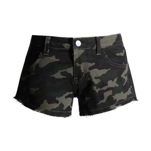 Wen Shan Denim Shorts Women's Camouflage