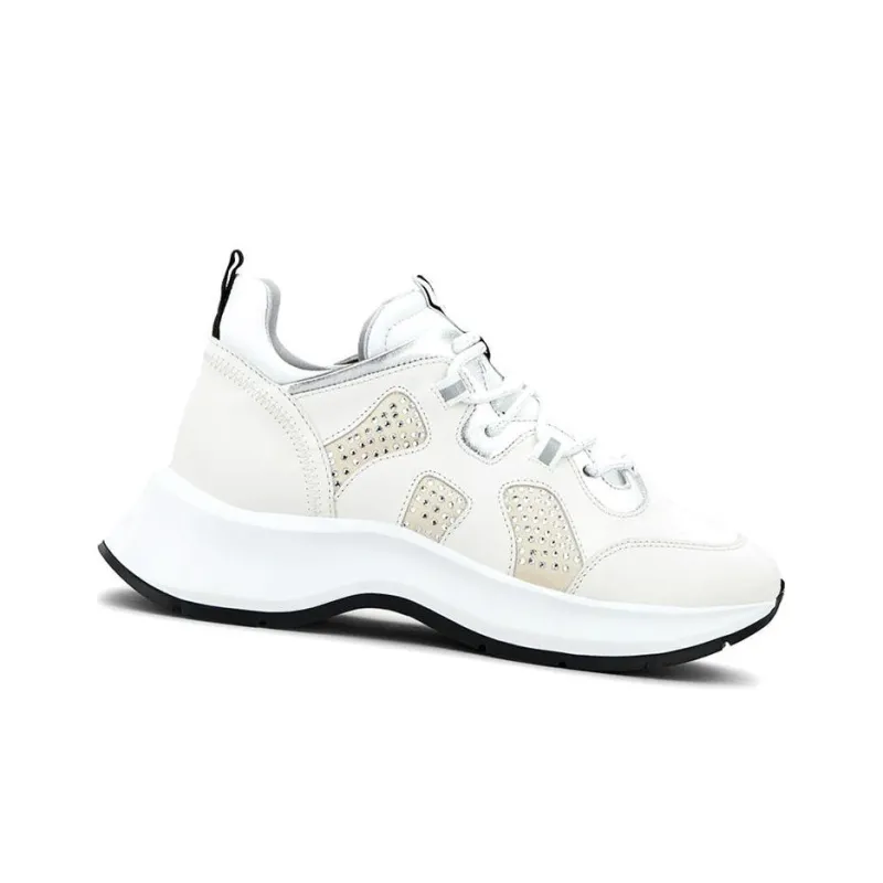 HOGAN H585 Cushioning Anti Slip And Wear Resistant Coverage Low Top Casual Shoes Women's White-3
