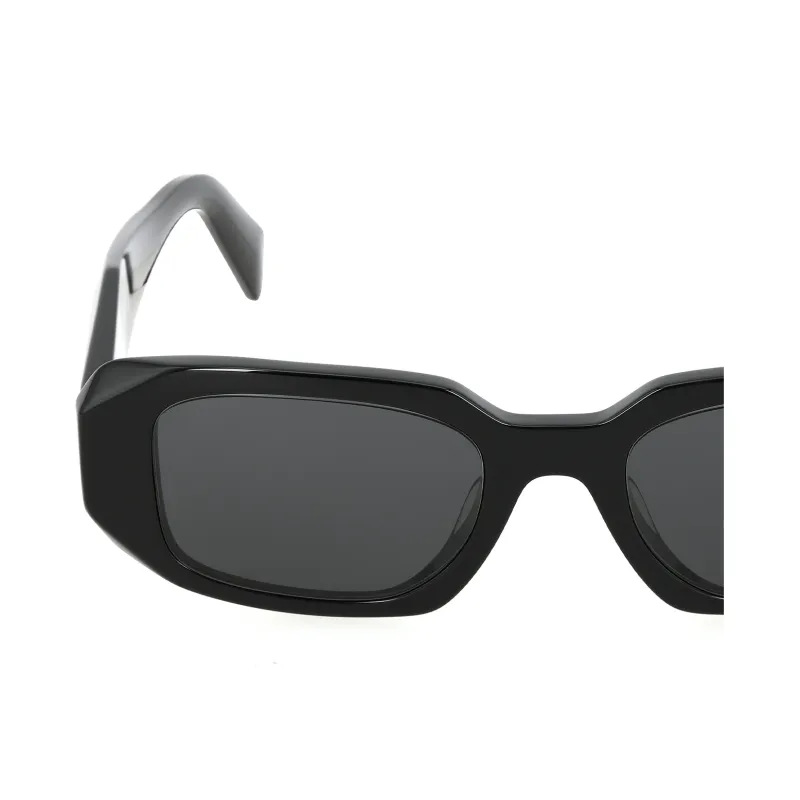 PRADA Acetate Irregular Shape Sunglasses Unisex Black-4