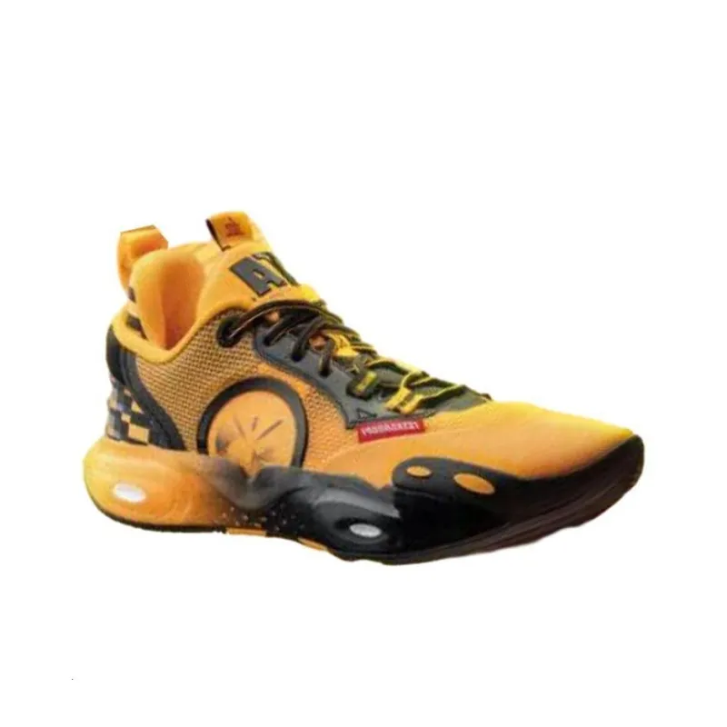 LiNing All City 12 Yellow Blood Special Edition Cushioning Wear Resistant Low Top Basketball Shoes Men's Yellow-1