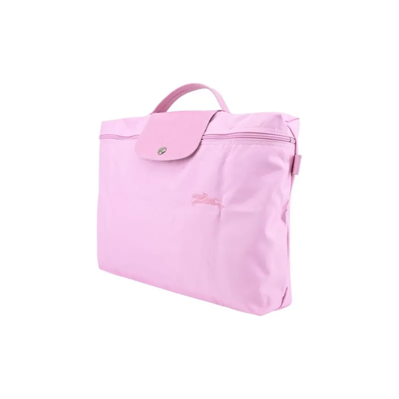 LONGCHAMP Le Pliage Green Cow Leather Trim Document Bag, Handbag, Briefcase Trumpets Women's Pink-1