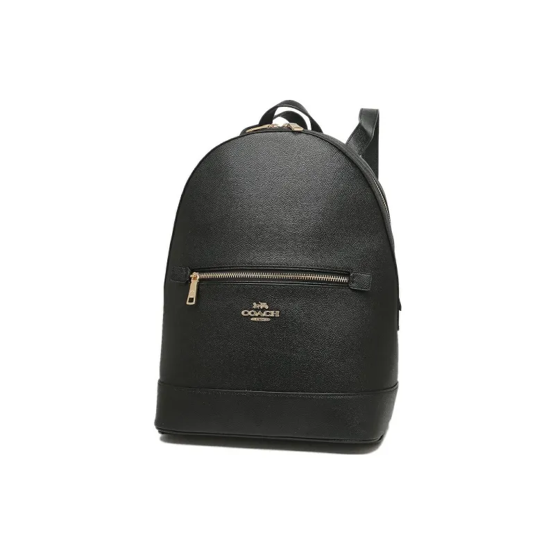 COACH Kenley Leather Backpack Large Size Women's Black-1