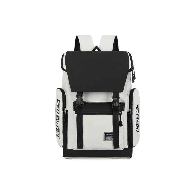 MingLu Oxford Travel Laptop Bag Backpack Regular Unisex Black/Gray-8