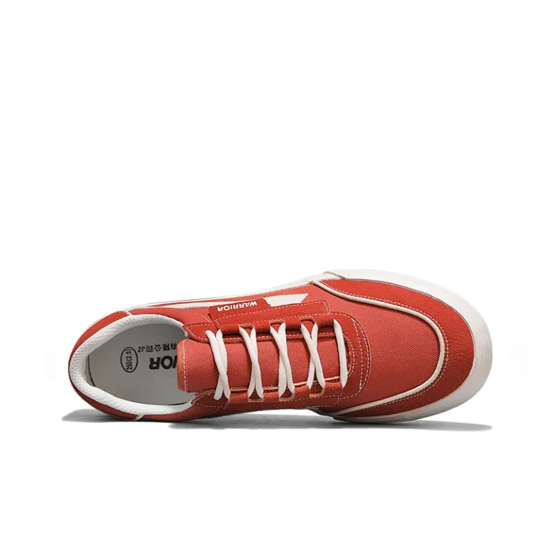 Warrior Wear resistant, Lightweight, Breathable, And Non slip. Low Top Canvas Shoes Unisex Rusty Red Beige-3