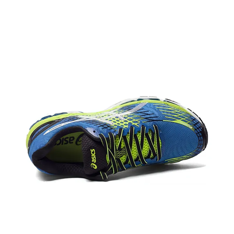 Asics GEL Nimbus 17 Cushioning, Slip Resistant, And Abrasion Resistant Low Top Running Shoes Men's Blue Yellow-2