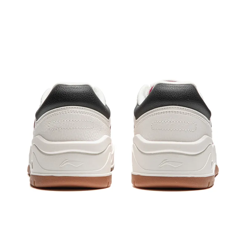 LiNing Moon White 2.0 Anti-Slip And Wear-Resistant Breathable Low-Top Skateboard Shoes Men's White Red-5