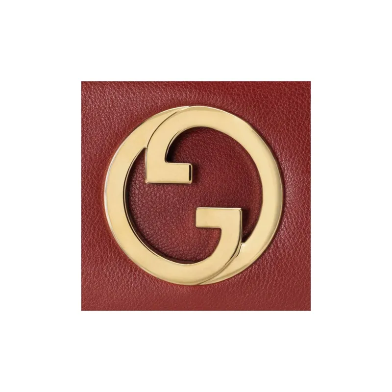 GUCCI Blondie Leather Handbag Shoulder Bag Crossbody Bag Mini Women's Deep Red-8
