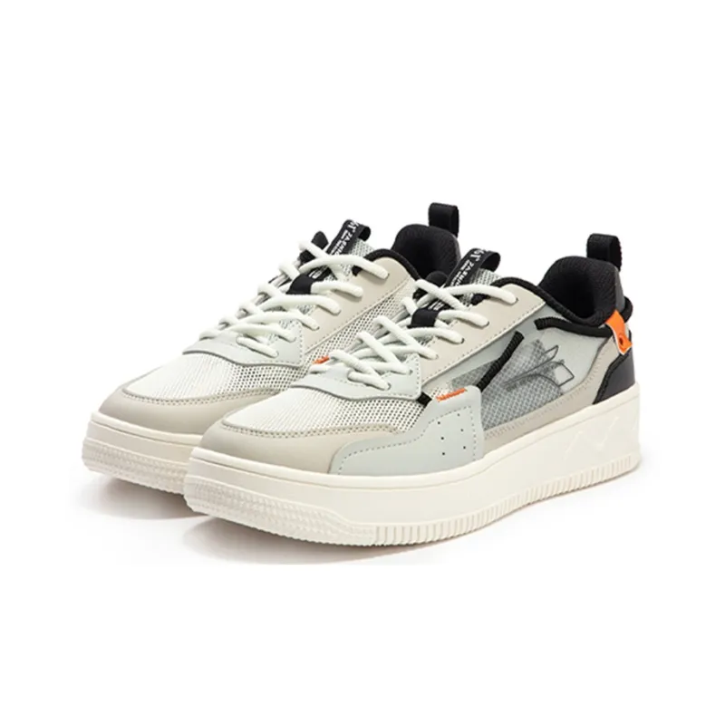 361° Thousand Thoughts Slip Resistant Low Top Skateboard Shoes Men's Beige Gray Black-2