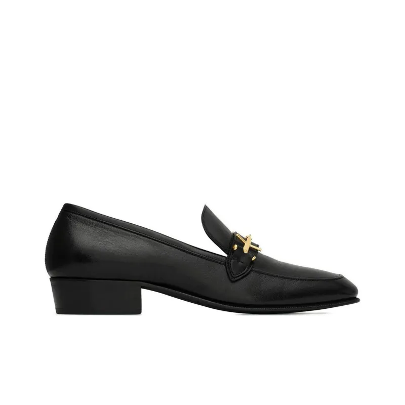 SAINT LAURENT Block Heel Loafers-1