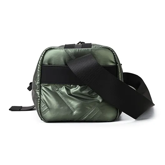 PIERRE CARDIN Fabric Toast Bag, Messenger Bag, Crossbody Bag Men's Silver Gray/Green/Purple-7