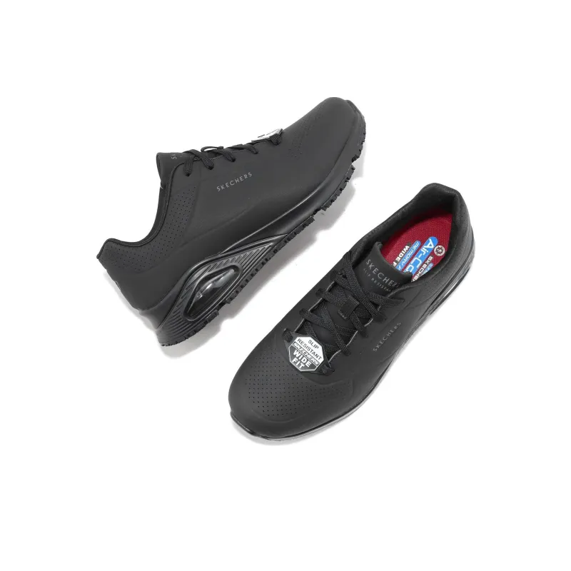 Skechers Relaxed Fit UNO SR-SUTAL WIDE Cushioning Wear-Resistant Low-Top Casual Shoes Men's Black-3
