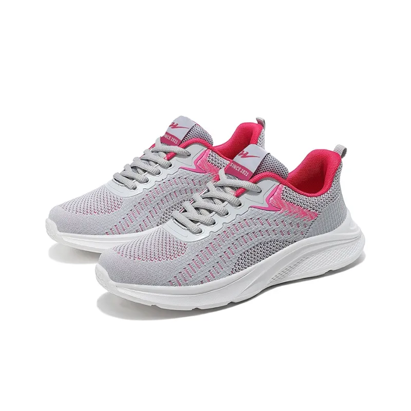 Binary Shock Absorbing, Non Slip, Wear Resistant, Breathable And Lightweight Low Top Running Shoes Women's Gray-3
