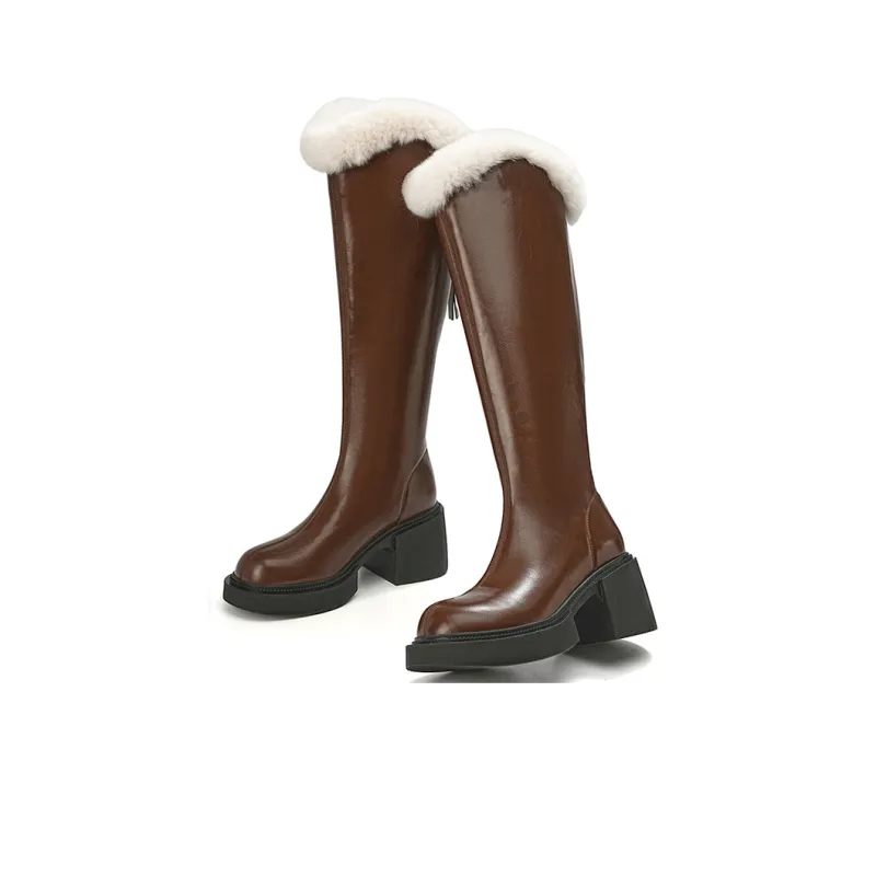 EBLAN Knee high Boots Women's Brown-2