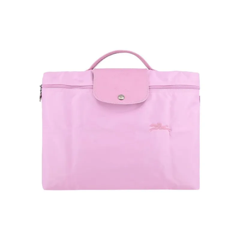 LONGCHAMP Le Pliage Green Cow Leather Trim Document Bag, Handbag, Briefcase Trumpets Women's Pink-0