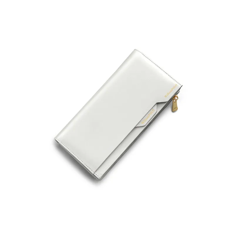 WilliamPOLO Cow Leather Cell Phone Pouch Wallet Regular Women's White/Red/Black/Gray-9