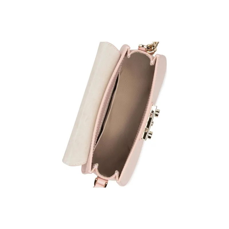 Furla Cow Leather Saddle Bag, Shoulder Bag Small Size Women's Pink-4