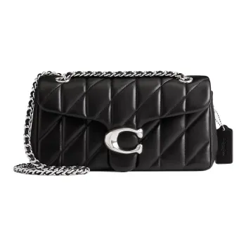 COACH Tabby Nappa Leather Crossbody Bag Shoulder Bag Medium Size Women's Brass & Black