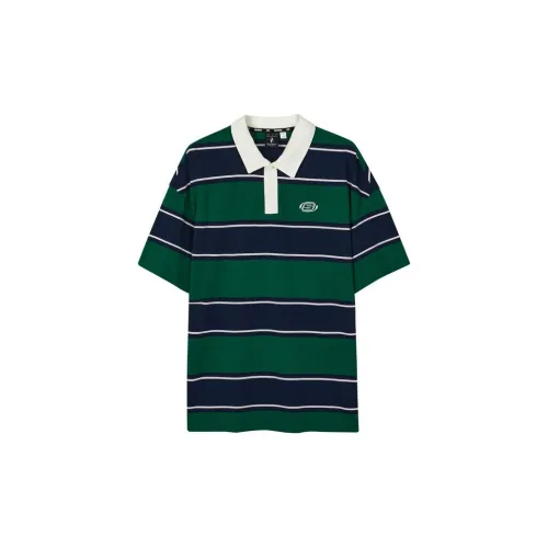 Skechers Polo Shirts Unisex Green Thick Stripes/045N