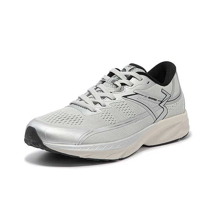 361° Anti Slip And Wear Resistant Breathable Low Top Running Shoes Men's Gray Silver-1