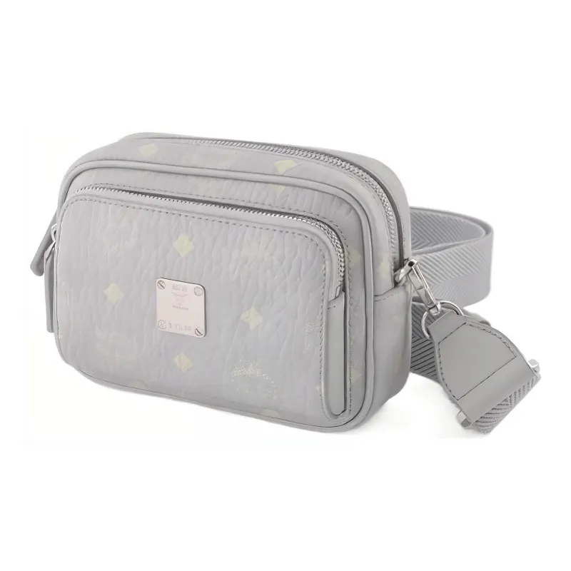 MCM VisetosAren Nappa Leather Trim Camera Bag, Shoulder Bag, Crossbody Bag Extra Mini Women's Gray-1