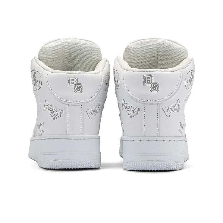 The Simpsons Skateboard Shoes Unisex High Top White/Black/Black & White-5