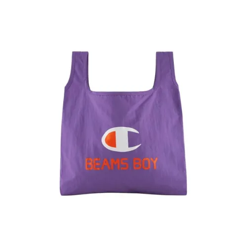 Champion BEAMS BOY Collaboration Polyester Tote Bag Shopping Bag Handbag Medium Size Unisex Purple