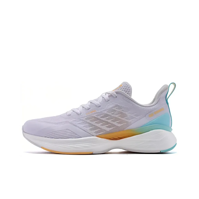QIAODAN Popularity 11 Cushioned Slip Resistant Low Top Running Shoes Men's White/Orange-0