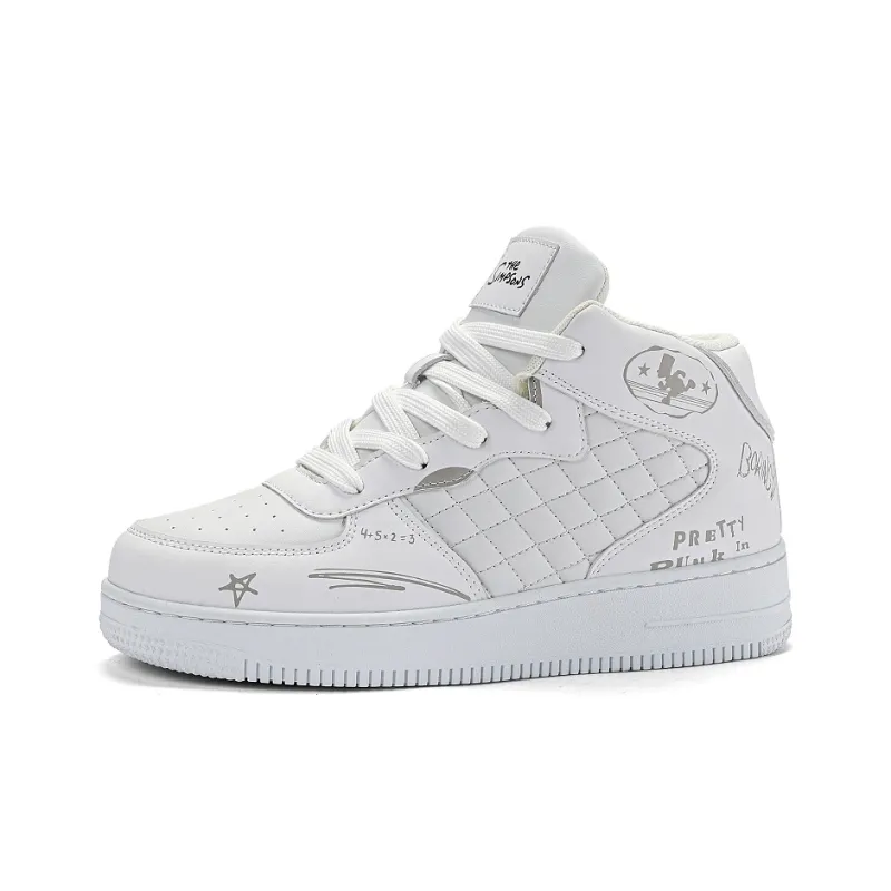 The Simpsons Skateboard Shoes Unisex High Top White/Black/Black & White-2