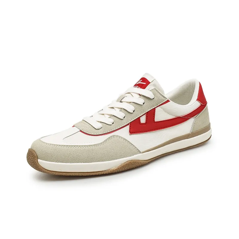 WARRIOR Skateboard Shoes Unisex Low Top Gray/Khaki/Red-2