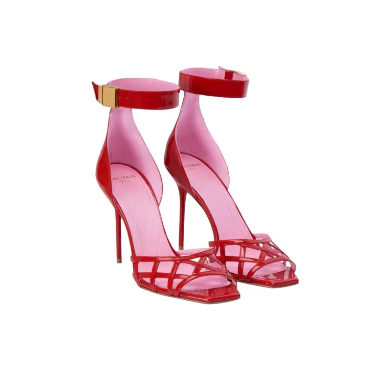 BALMAIN Uma Patent leather Sandals Women's-2