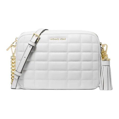 MICHAEL KORS Jet Set Leather Shoulder Bag Crossbody Bag Medium Size Women's Optical White