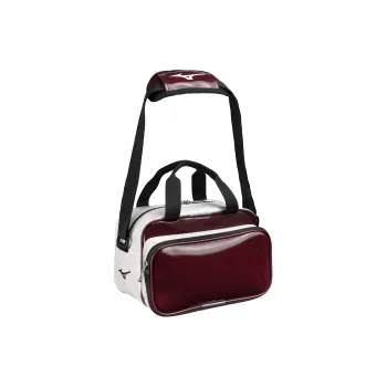 Mizuno Synthetic Leather Shoulder Bag Crossbody Bag Handbag Mini Unisex Deep Red